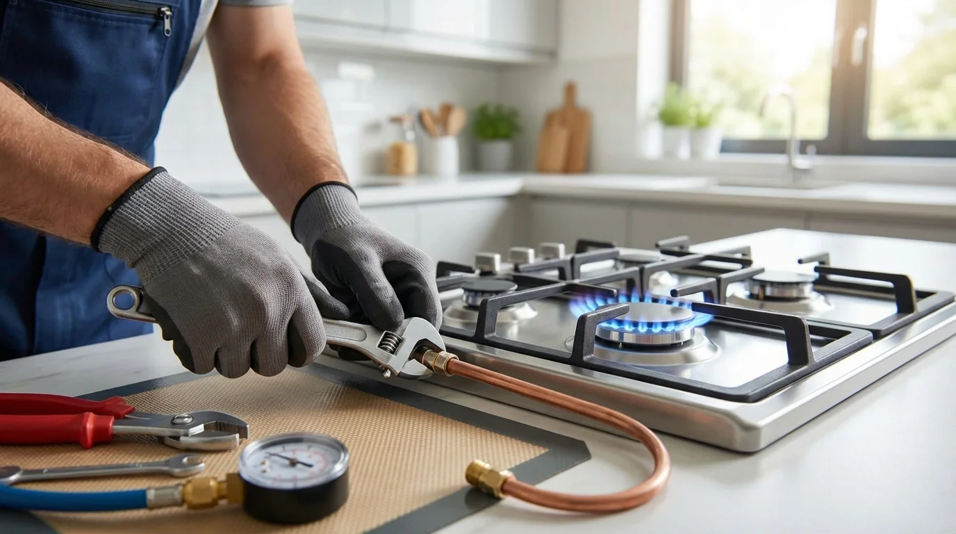 Professional installation of a gas appliance